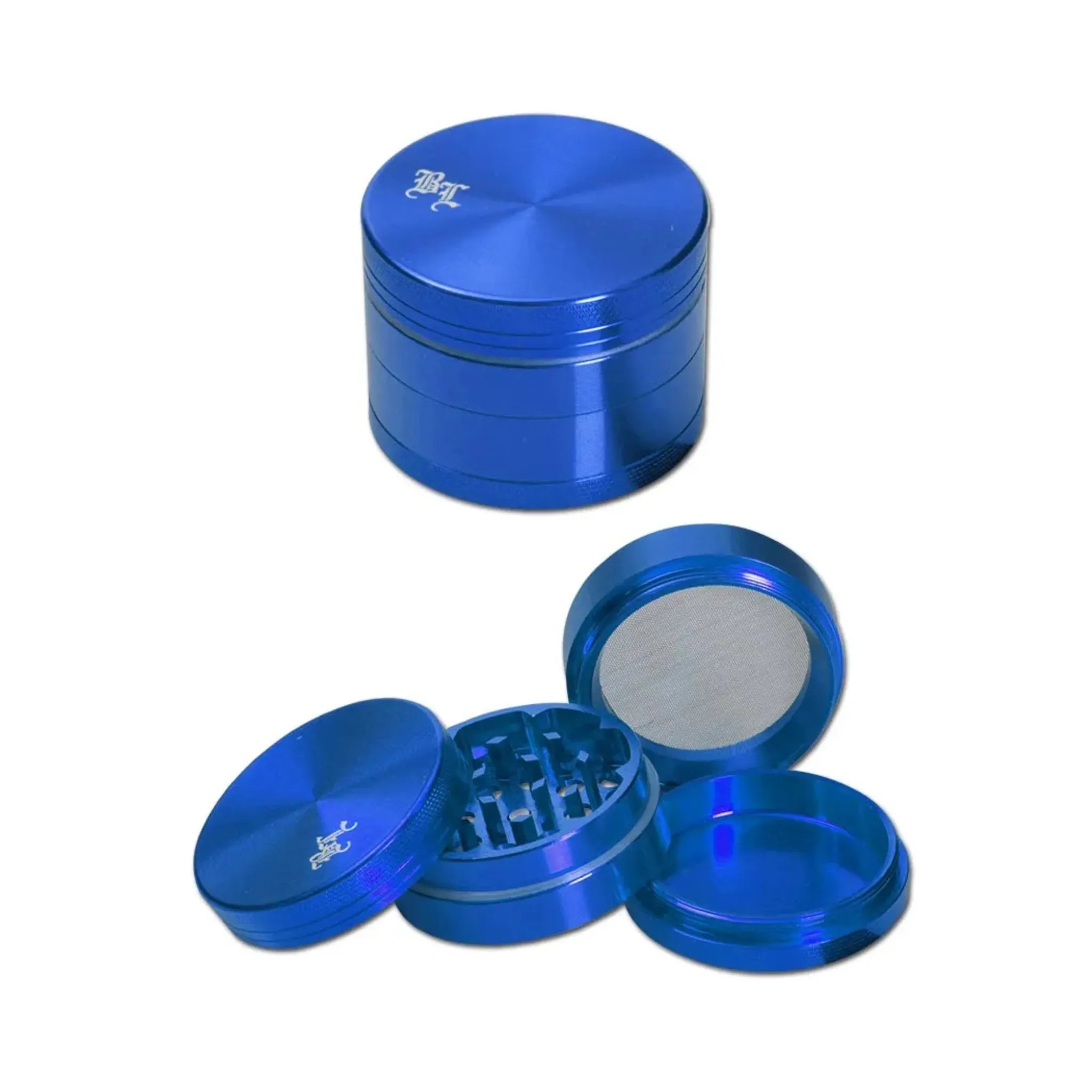 Black Leaf® Aluminium Grinder, 4-teilig, Blau, 40mm