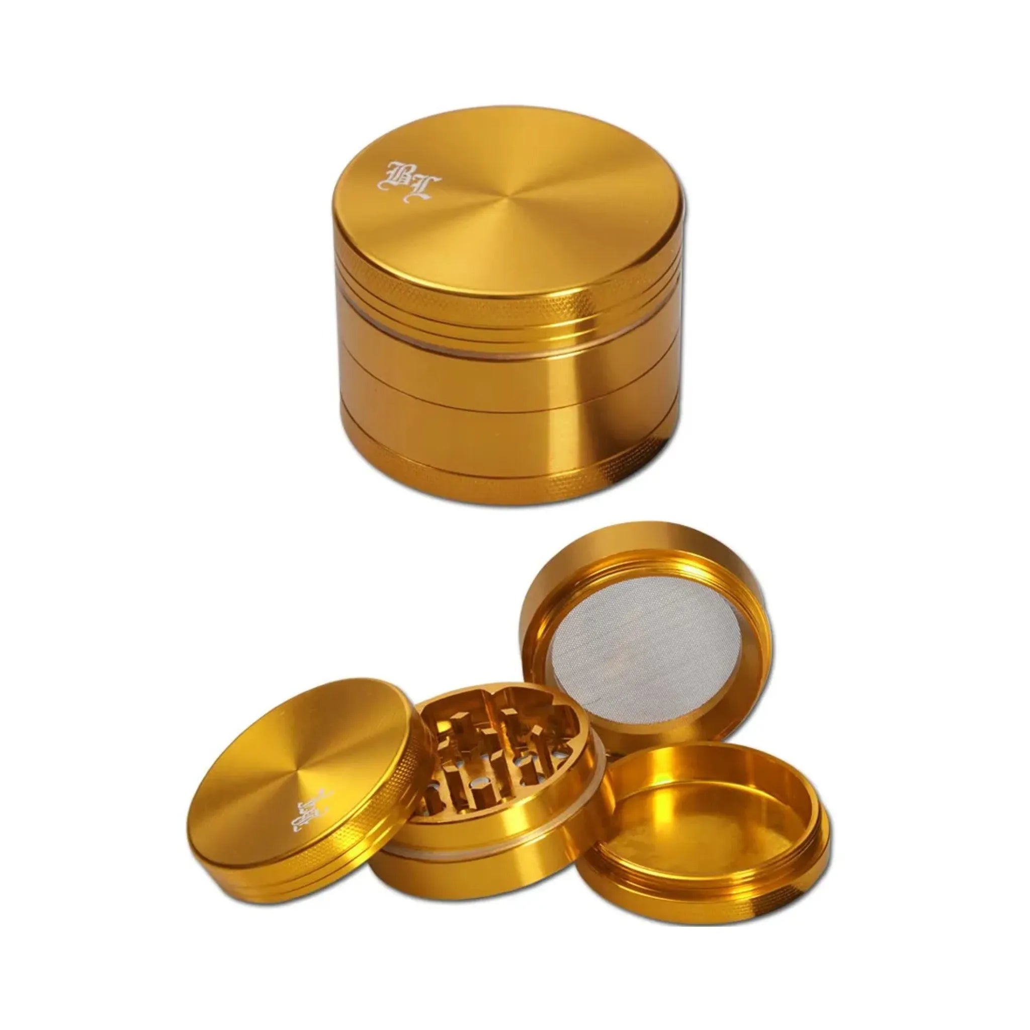 Black Leaf® Aluminium Grinder, 4-teilig, Gold, 40mm
