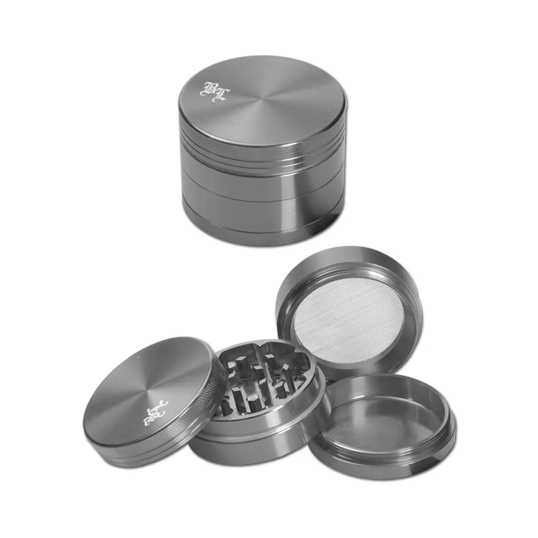 Black Leaf® Aluminium Grinder, 4-teilig, Grau, 40mm