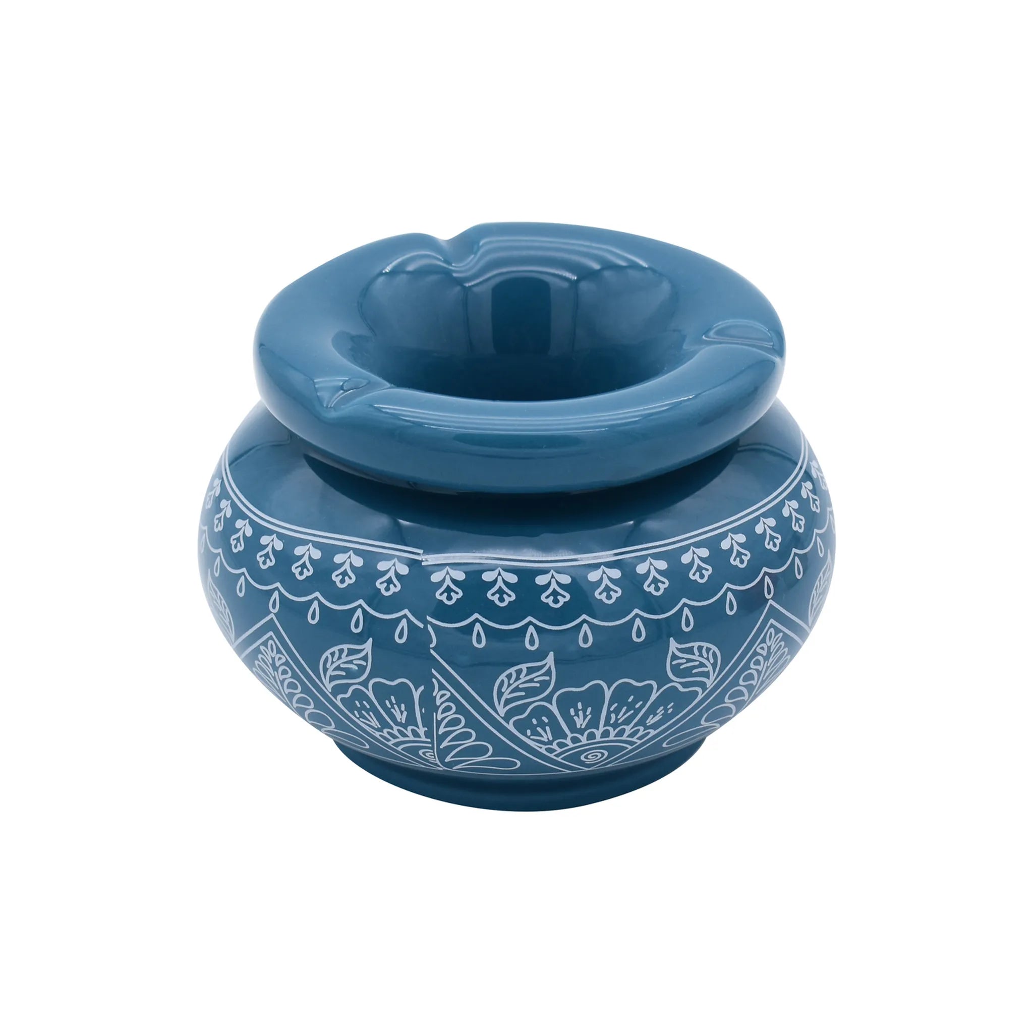 Champ Windaschenbecher Marokkanisch Hellblau Gemustert