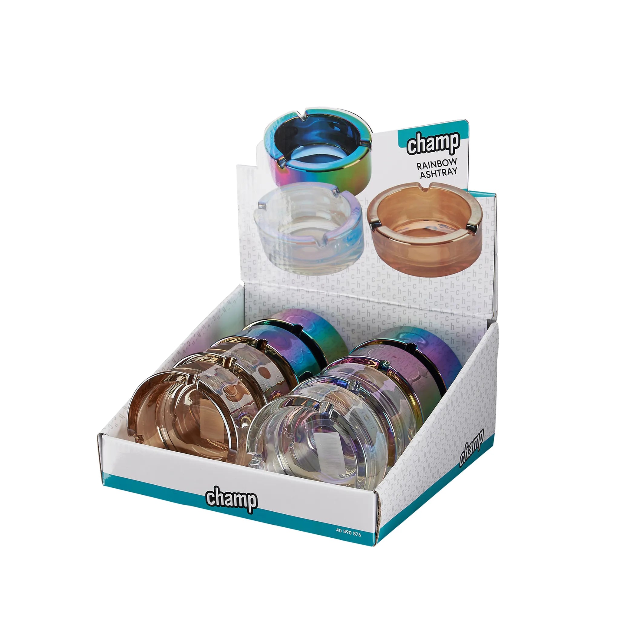 Champ Aschenbecher Regenbogenchrom Rund