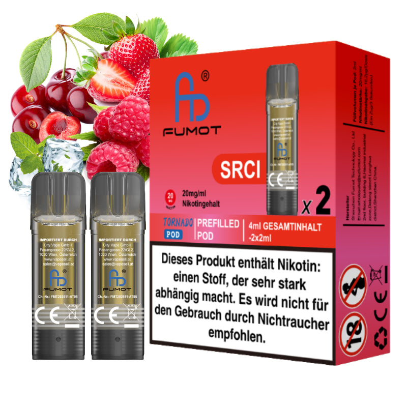 Fumot Tornado Pod - SRCI (Strawberry Raspberry Cherry Ice)
