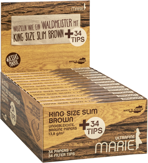 MARIE Brown King Size Slim + Tips