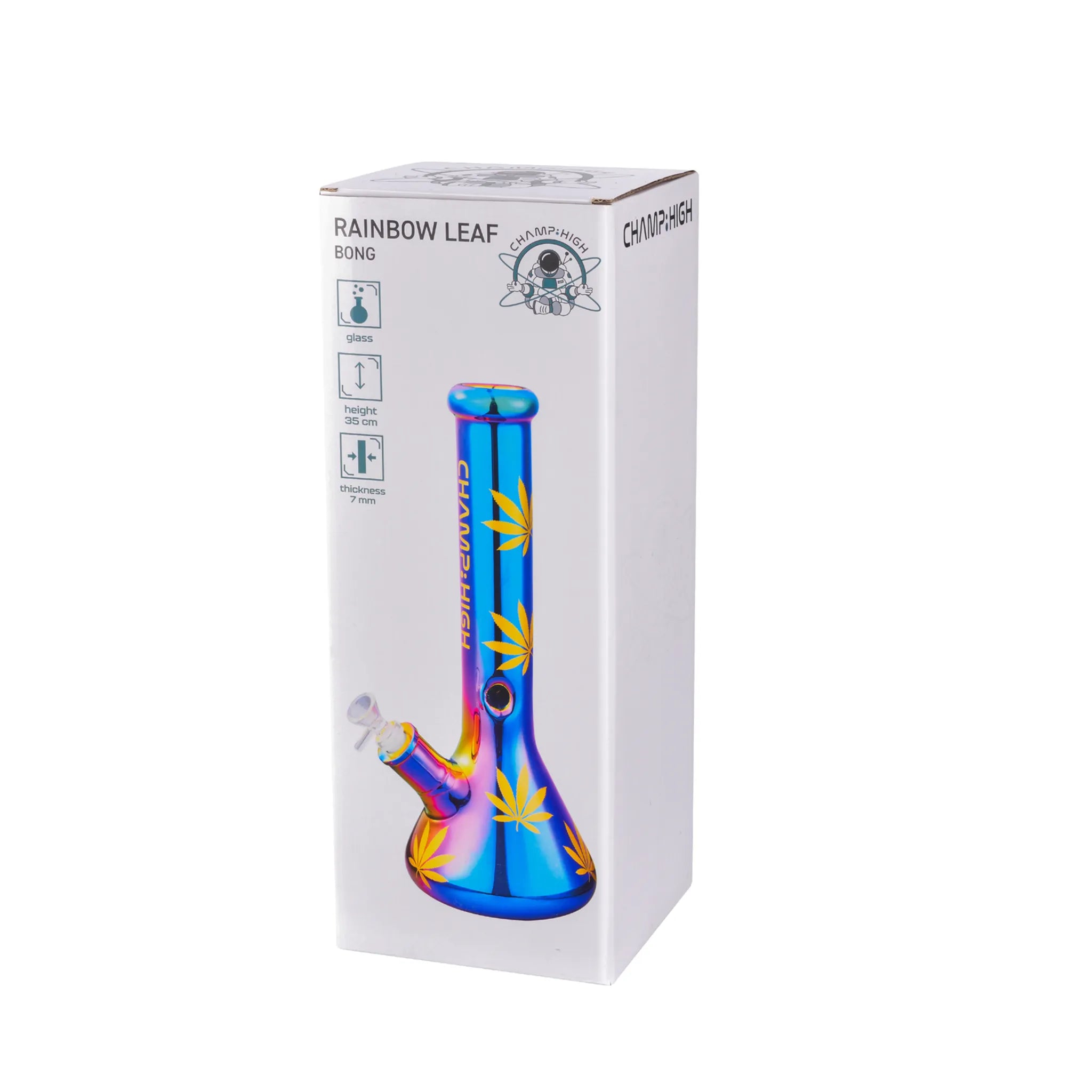 Champ High Glas Bong "Rainbow Leaf"