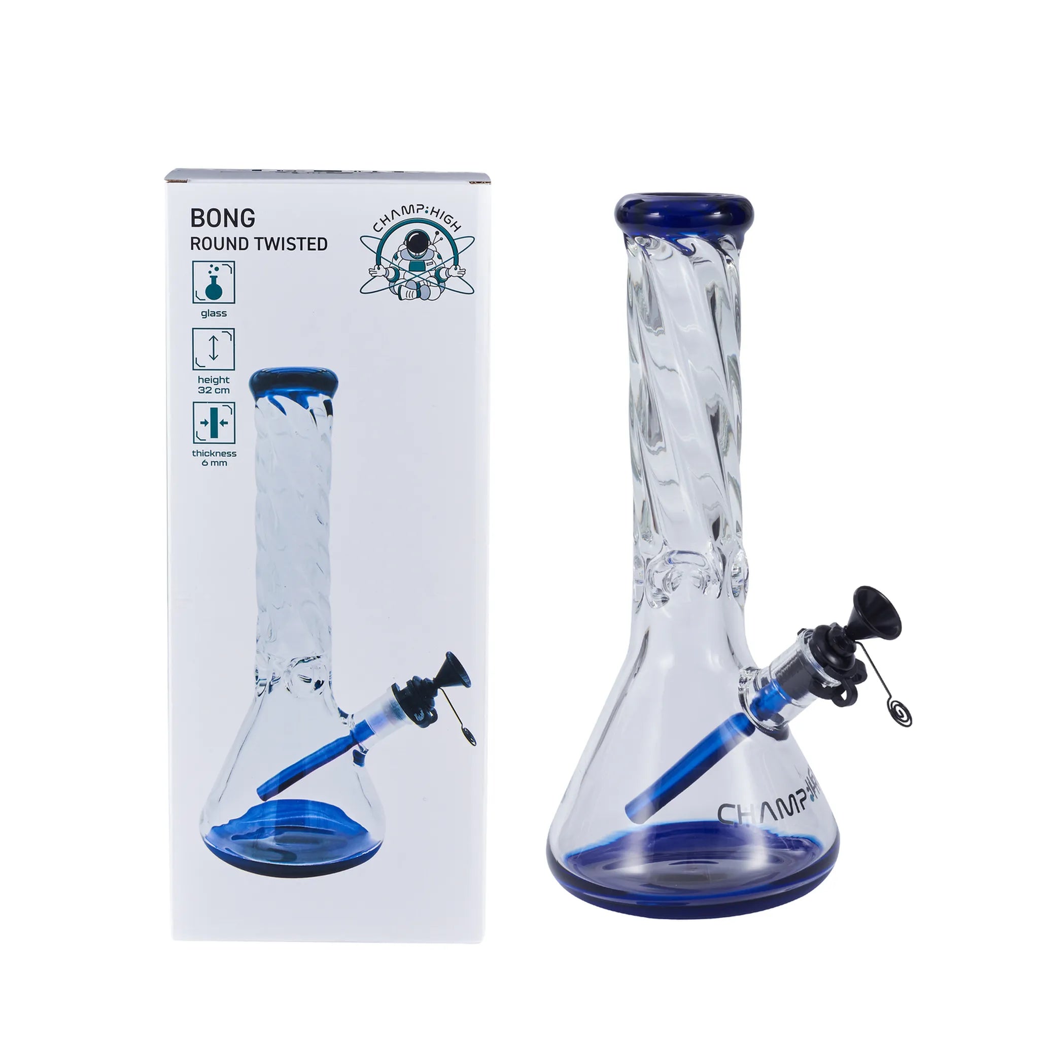Champ High Glas Bong "Twisted"