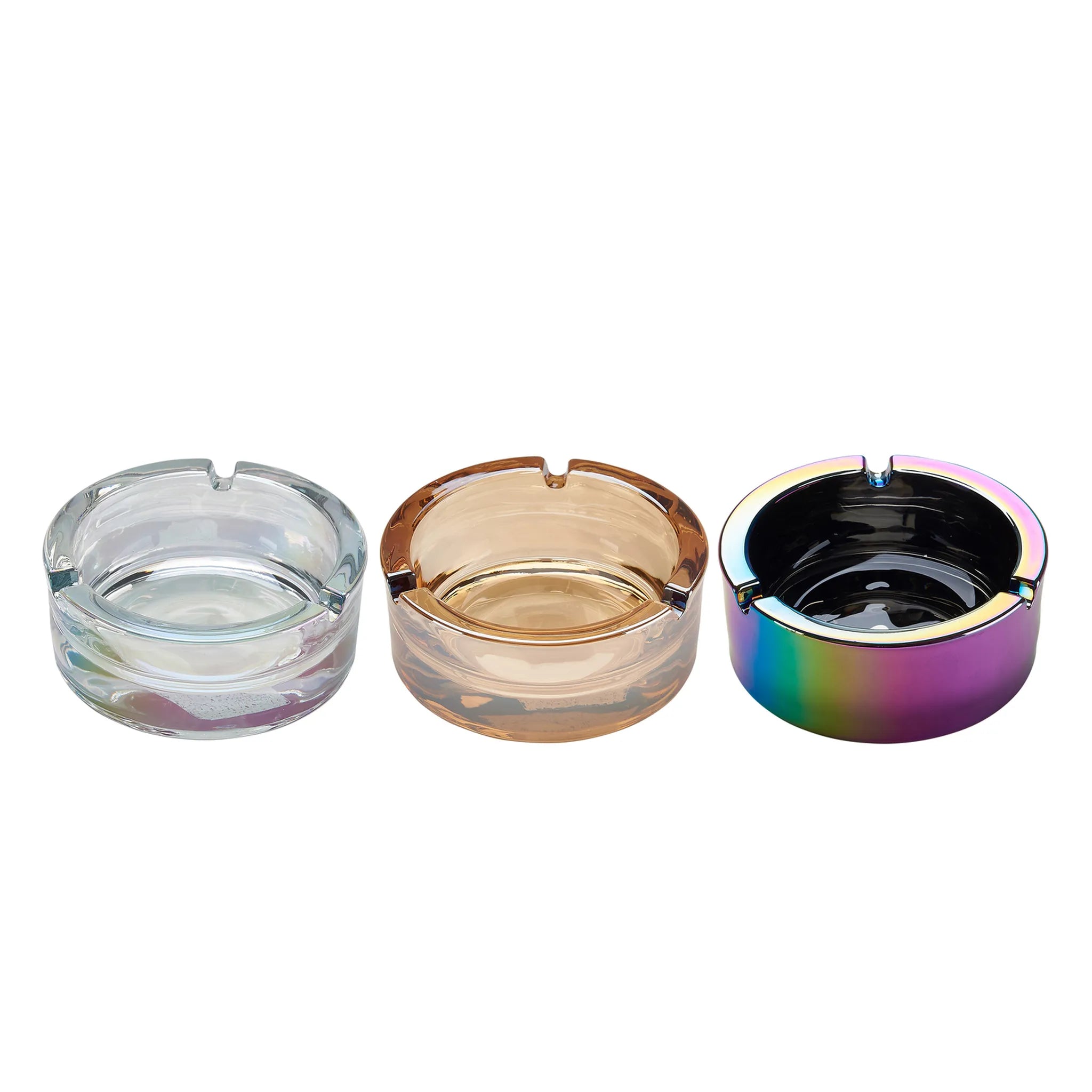 Champ Aschenbecher Regenbogenchrom Rund