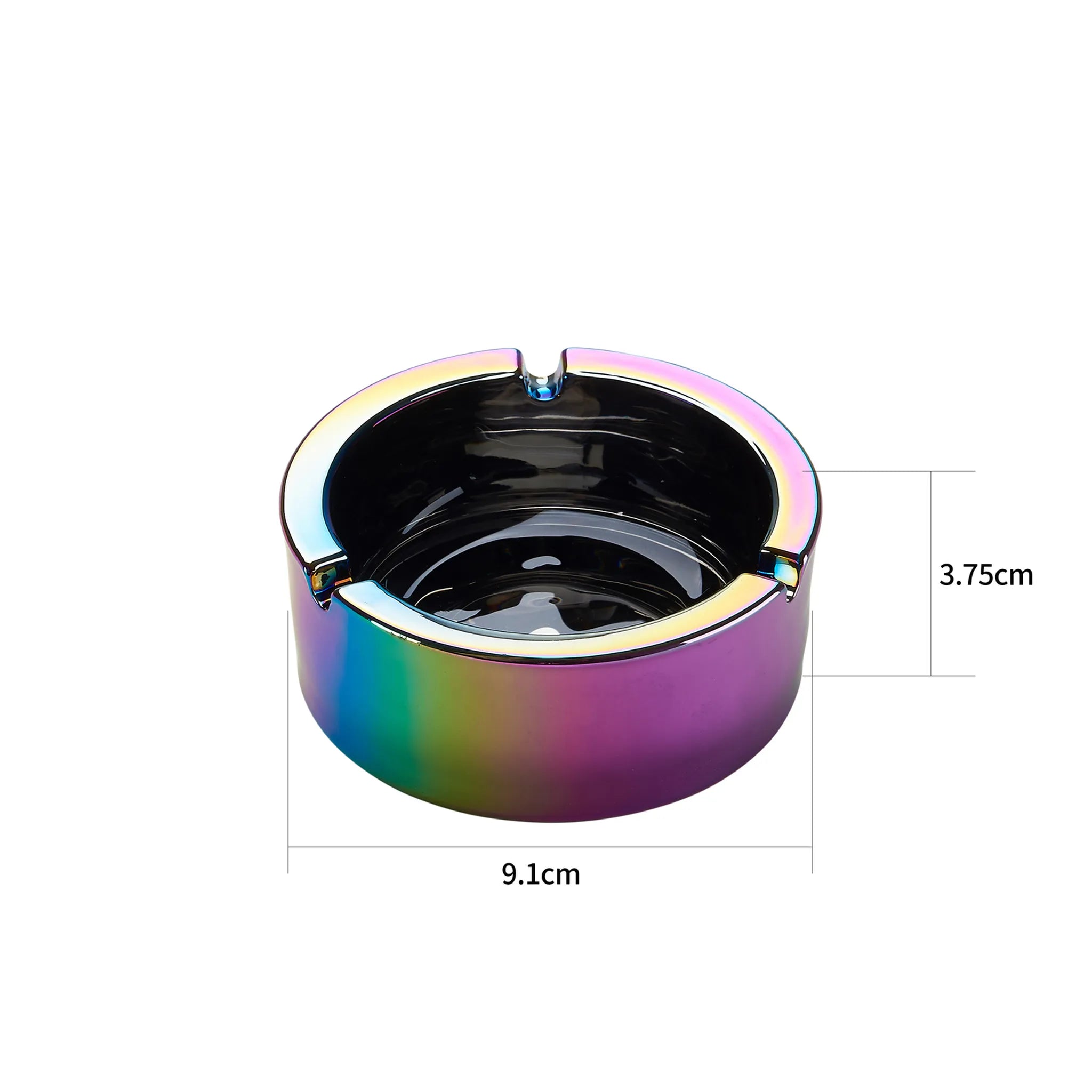 Champ Aschenbecher Regenbogenchrom Rund