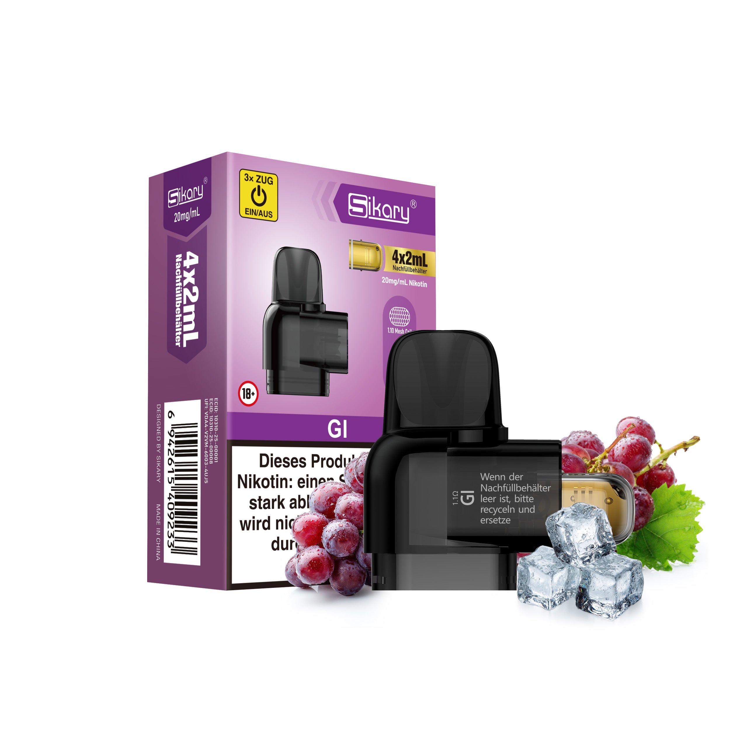 SIKARY S10000 Refill - GI (Grape Ice)