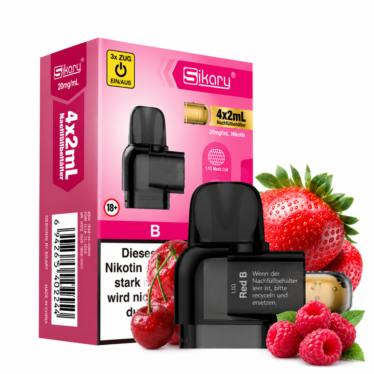 SIKARY S10000 Refill - Red B (Red Berries)