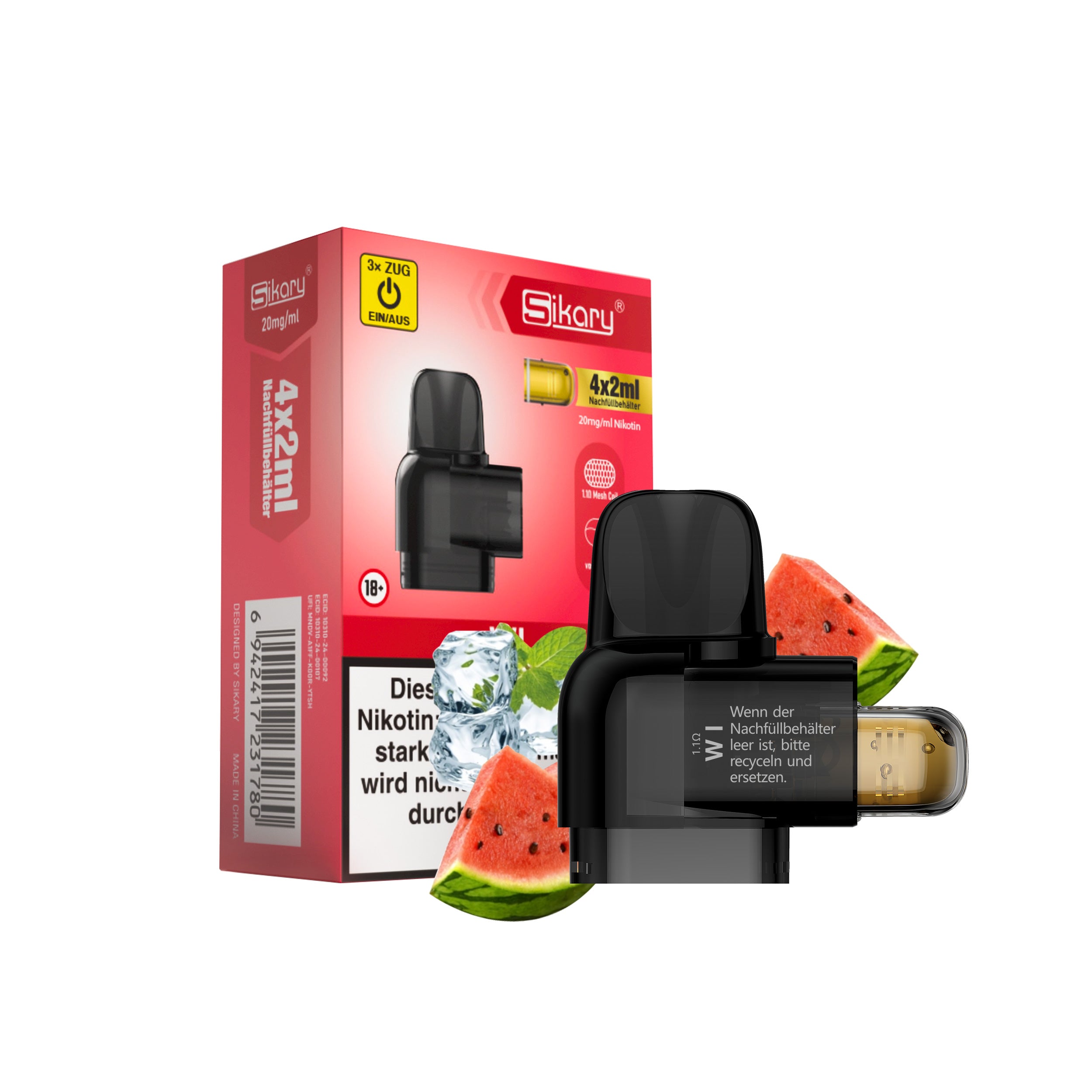SIKARY S10000 Refill - WI (Watermelon Ice)
